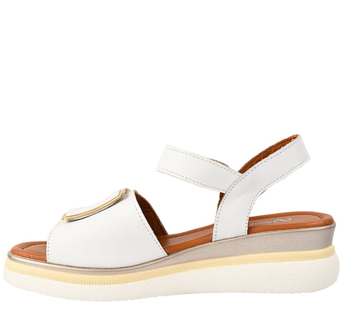 Sandale casual, dama, ANNA VIOTTI, D22-L1060 alb, piele naturala